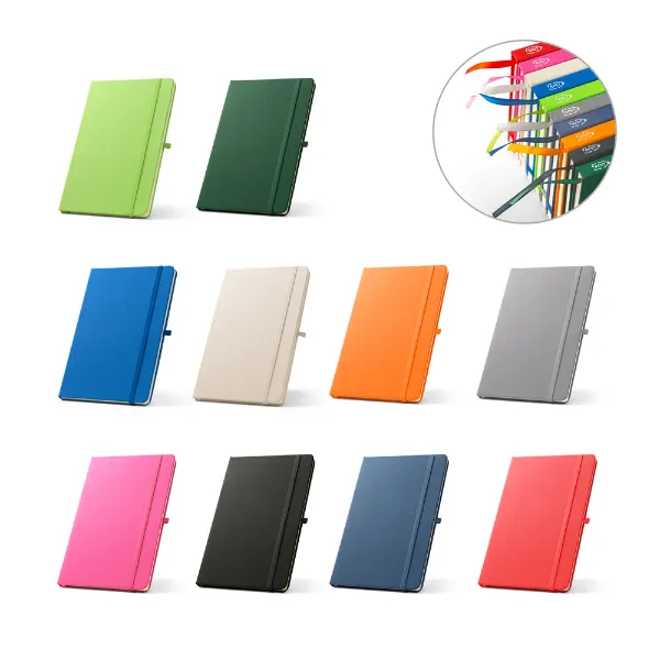 Caderno personalizado de capa dura em poliéster totalmente reciclado Caderno personalizado de capa dura em poliéster totalmente reciclado