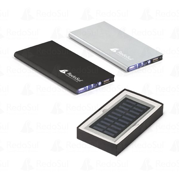 Power Bank Personalizado com painel solar e LED