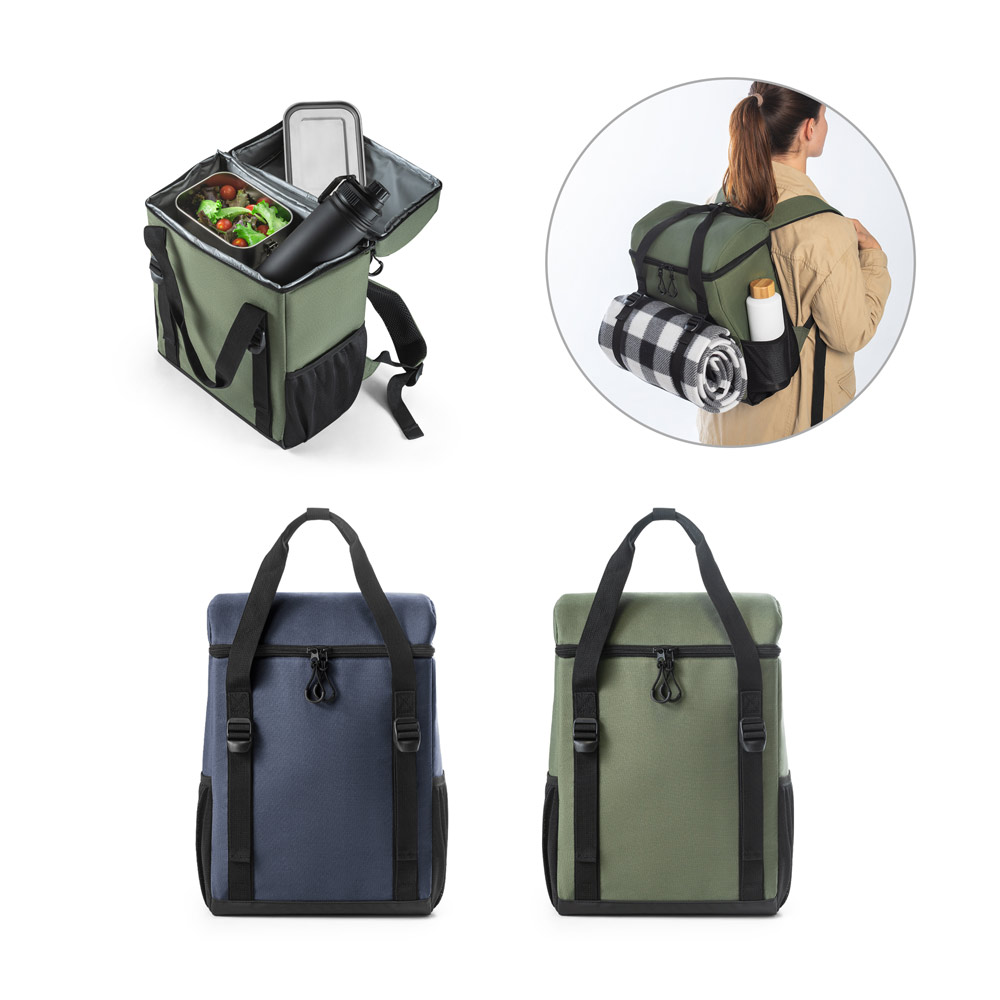 RD 92099-Mochila térmica personalizada almofadada em poliéster reciclado