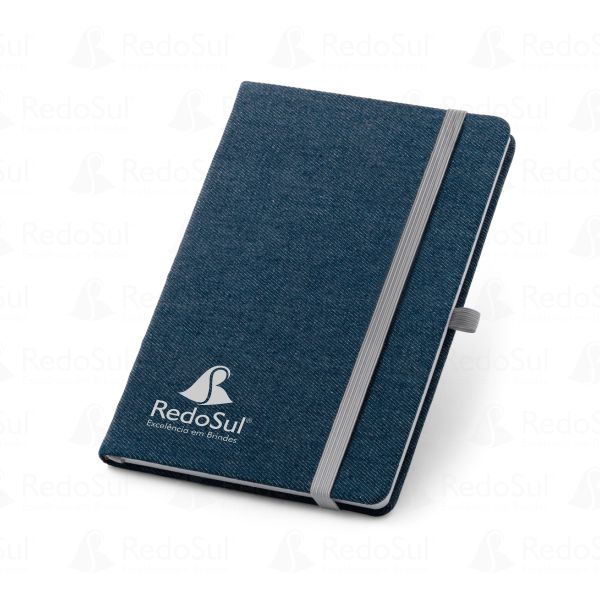 RD 93594-Caderno Personalizado tipo Moleskine Jeans 14 x 21 cm