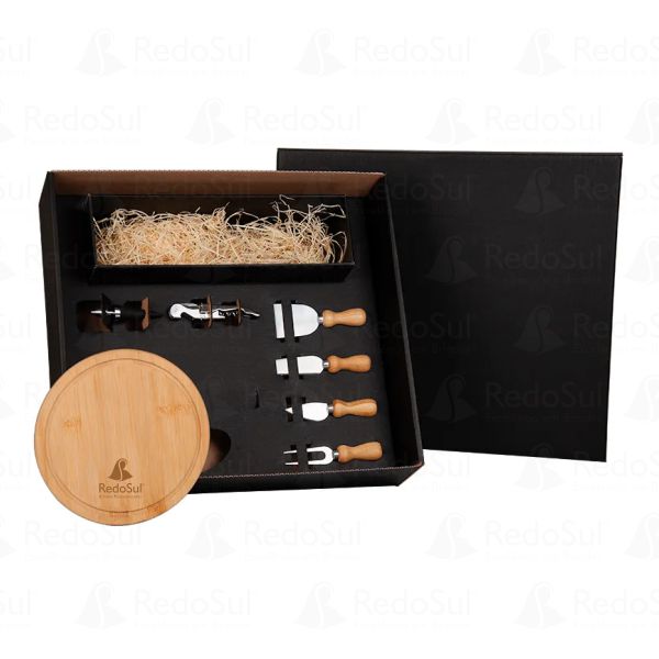 RD 7090020-Kit Queijo e Vinho personalizado com 7 peças 