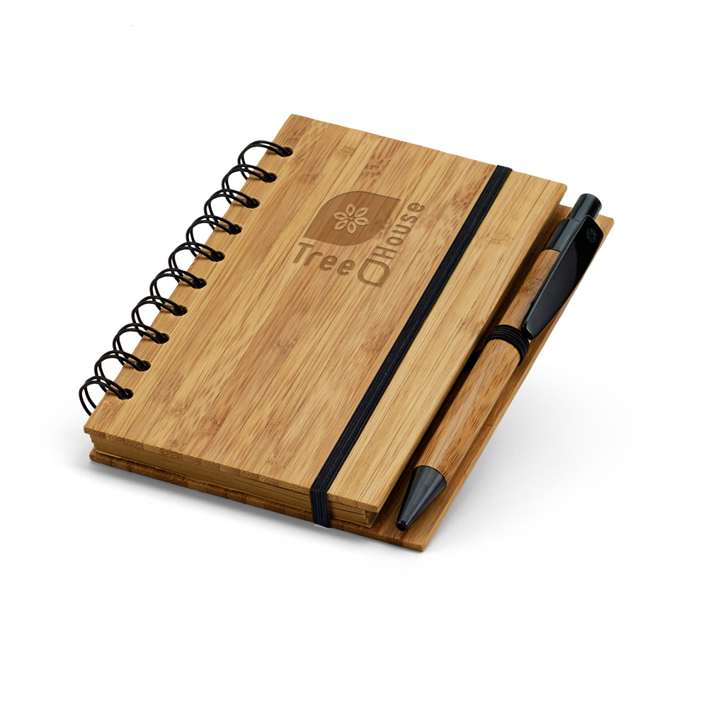 RD 93486-Caderno Personalizado em Bambu 14,8 x 10,5 cm