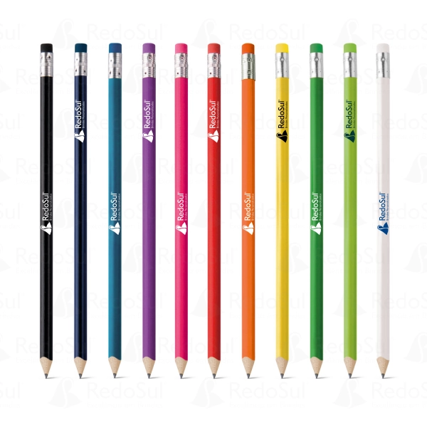 Lápis apontado com borracha personalizado