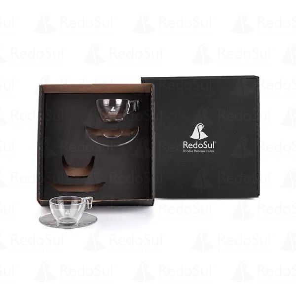 Jogo de Xícaras personalizadas com Pires 90 ml 4 pcs