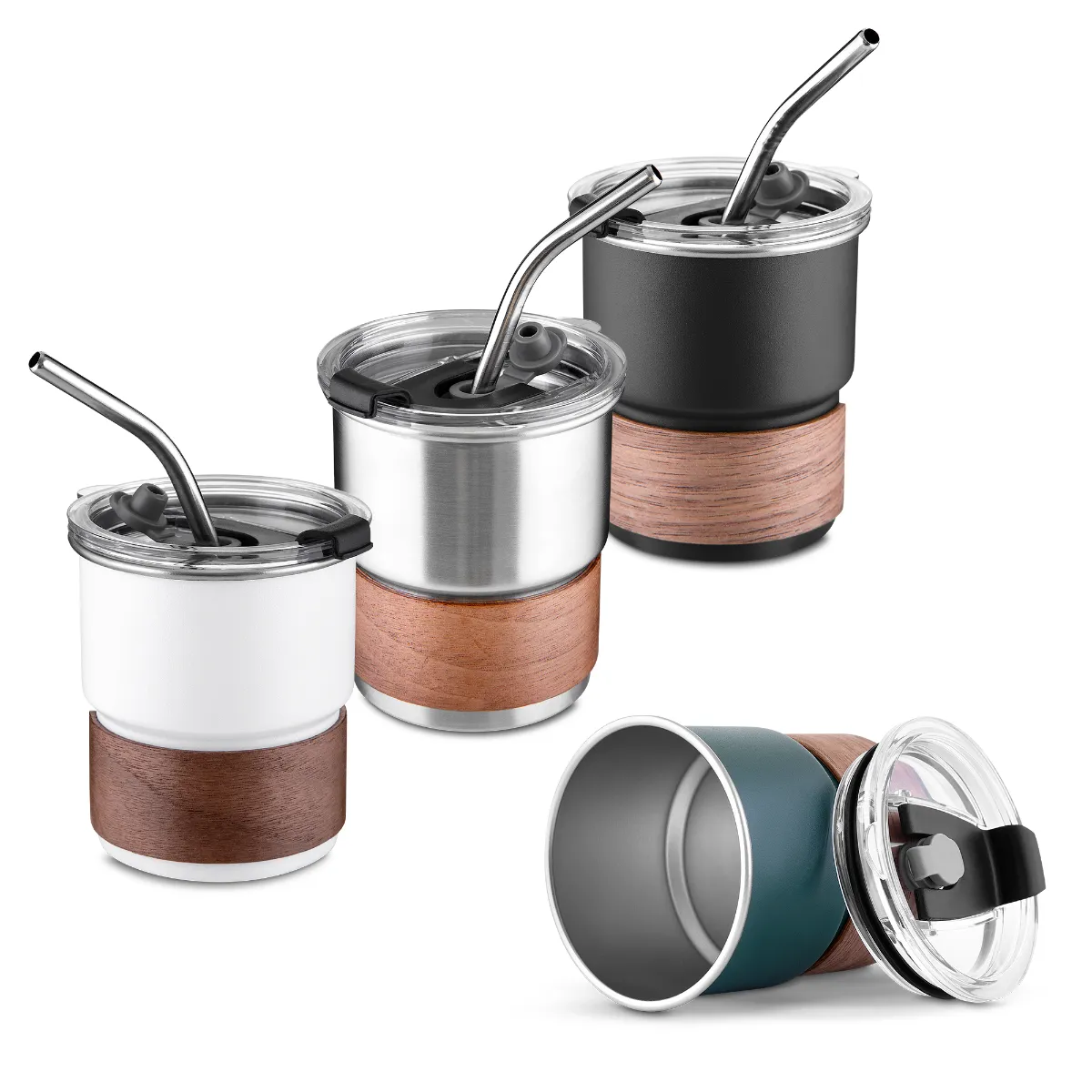 Copo Personalizado em aço inox com canudo