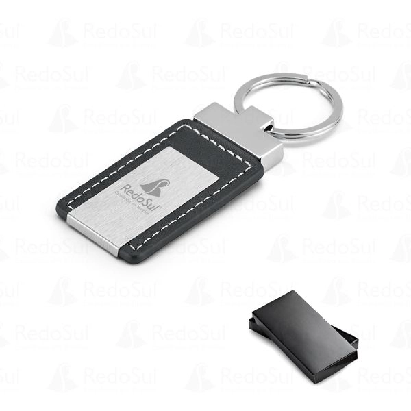 RD 93156-Chaveiro Personalizado em couro sintético e metal