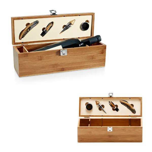 Kit Vinho Personalizado com Estojo em Bambu