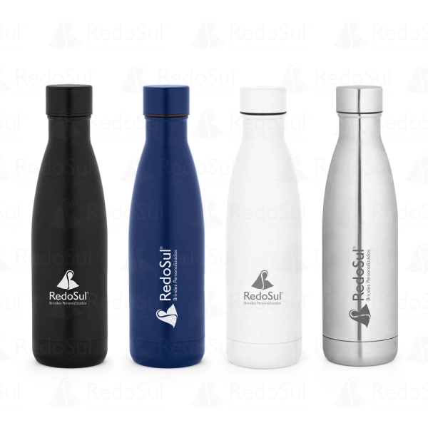 RD 94294-Garrafa personalizada térmica em aço inox reciclado acabamento fosco 520 ml