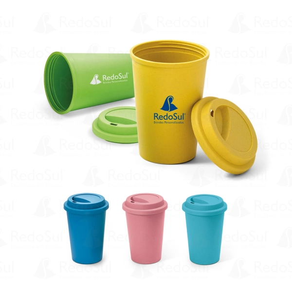 Copo para Viagem Personalizado em Fibra de Bambu