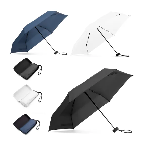 Mini guarda-chuva compacto personalizado de 19 polegadas com estojo