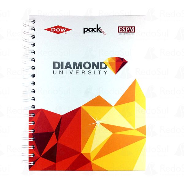Caderno personalizado com capa dura impressa 18 x 25 cm