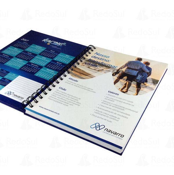 Caderno personalizado com capa dura impressa 18 x 25 cm