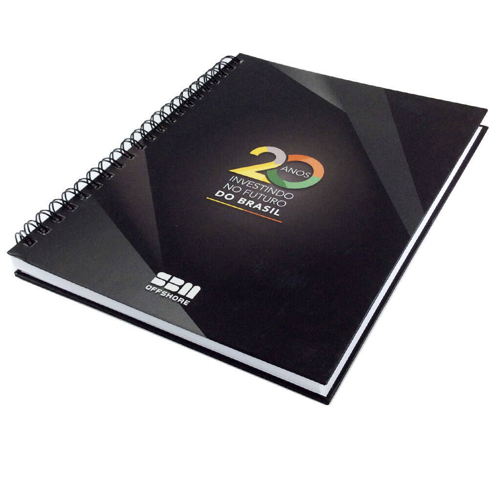 Caderno personalizado com capa dura impressa 18 x 25 cm