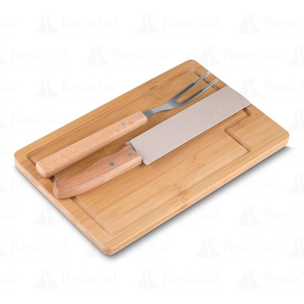 Kit Churrasco Personalizado de Bambu com 3 Peças