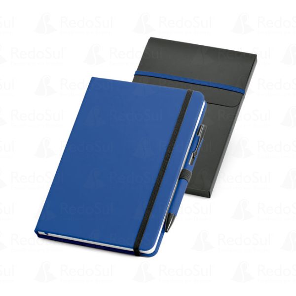 Kit de Caderno e Caneta Esferográfica Personalizado 21 x 14 cm