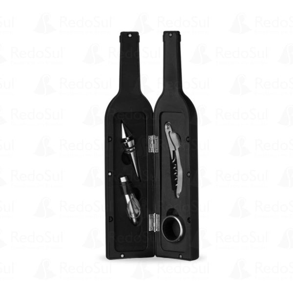 Kit Vinho Personalizado Formato Garrafa com 4 Peças