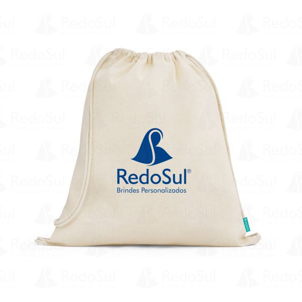 RD 92933-Sacola Mochila em Algodão Personalizada